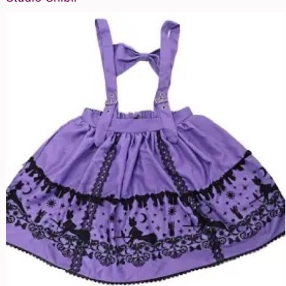 Her Universe Studio Ghibli Kiki's Delivery Service Purple Suspender Skirt xl - Picture 3 of 13